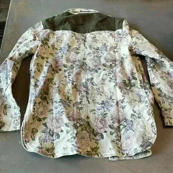 English Rose Multicolor Floral Studded Long Sleeve Button Front Jacket Size M - Picture 8 of 12